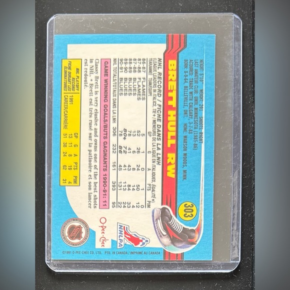 O-Pee-Chee - Brett Hull #303 NHL Trading Card - Picture 2 of 2